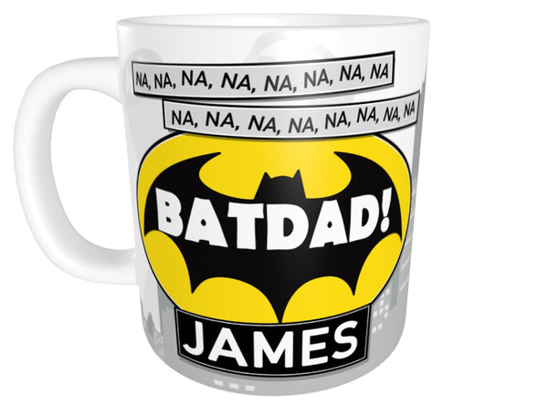 Personalised "BATDAD" Mug - Superhero Batman Gift - Custom Coffee Cup