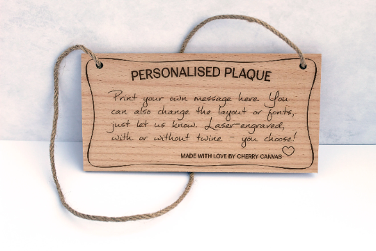 Personalised Wooden Plaque Sign With Jute Twine Customised
