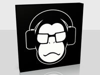 Monkey with headphones 5 sizes available