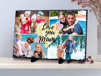 Mother's Day Personalised Rock Slate Collage - 4 Photos Custom Printed Picture Tile