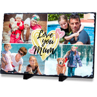 Mother's Day Personalised Rock Slate Collage - 4 Photos Custom Printed Picture Tile
