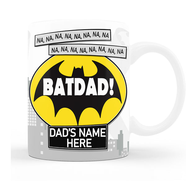 Personalised "BATDAD" Mug - Superhero Batman Gift - Custom Coffee Cup