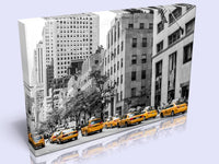 New York Yellow Taxi. Luxury Canvas with Handcrafted Pine Frame