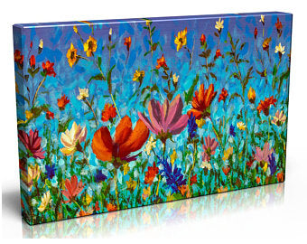 Lovely Flowers Oil Painting Canvas Print. Vibrant Canvas Print Premium Quality Handmade Pine Frame.