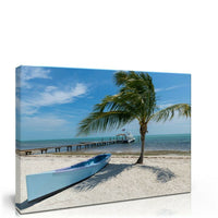 Luxurious Palm Beach Canvas Print 16x12". Luxury Canvas with Handcrafted Pine Frame