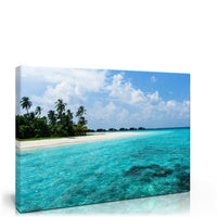 Tropical Beach Canvas Print 16x12". Luxury Canvas with Handcrafted Pine Frame