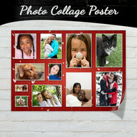 Custom Photo Collage Poster Personalised Picture Print A1 A2 A3 A4 Grid Style, Can Be Framed