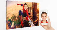 Spider-Man Personalised Superhero Print (Landscape) - Custom Canvas Prints or Poster Print - Kids or Adults (Spiderman)