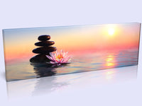 Absolutely Stunning Zen Pebbles Beach Sunset Canvas Print In 3 Sizes Luxury Handcrafted Pine Frame