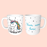 Cute Personalised Unicorn Mug Your Name 3 Sizes Available