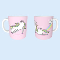 Cute Funny Yoga Unicorn mug 11oz standard Option to personalise.